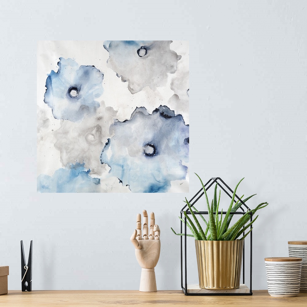 A bohemian room featuring Indigo Water Blossoms II
