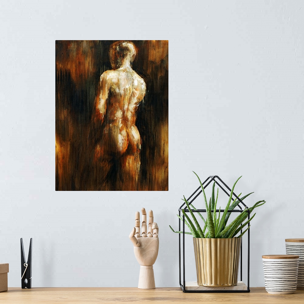 A bohemian room featuring Male Nude I