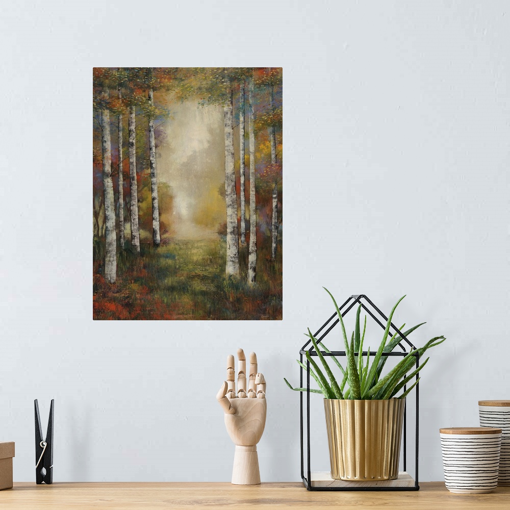 A bohemian room featuring Through the Trees I