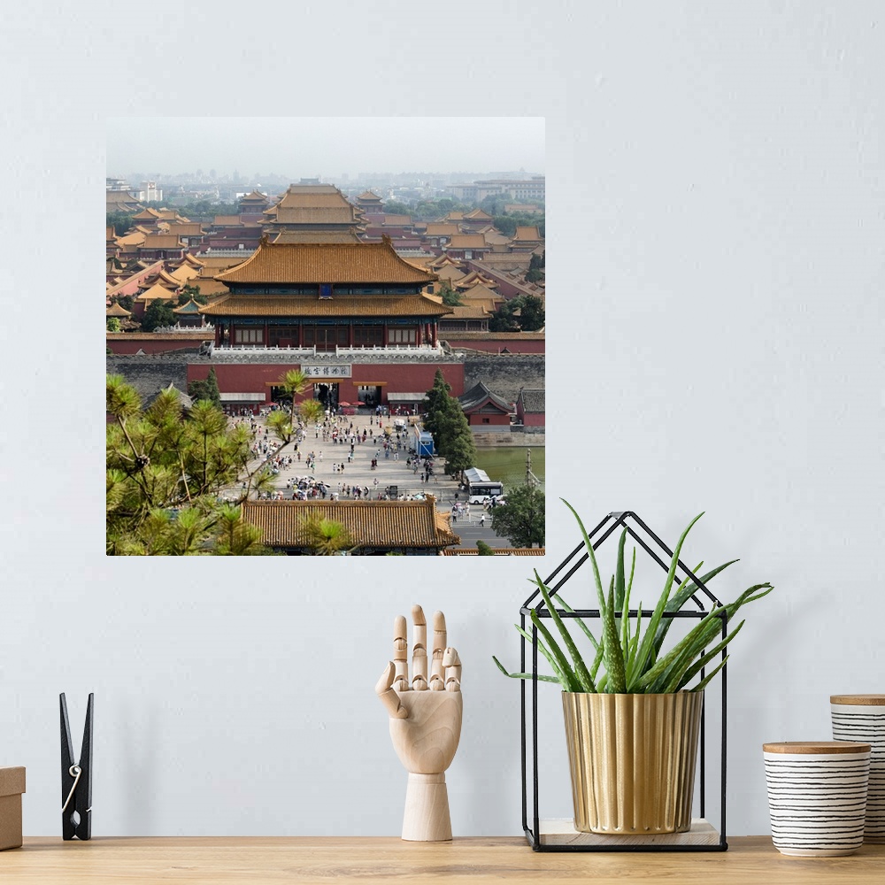 A bohemian room featuring Forbidden City, Beijing, China 10MKm2 Collection.
