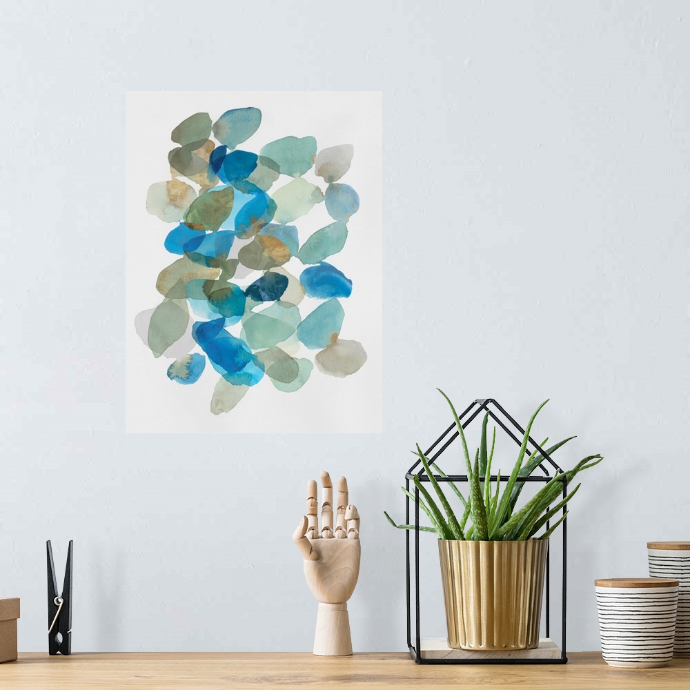 A bohemian room featuring Blue Inky Pebbles I