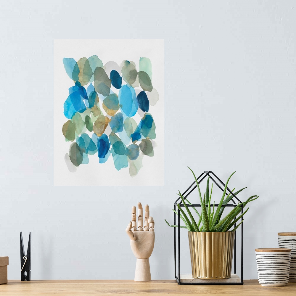A bohemian room featuring Blue Inky Pebbles II