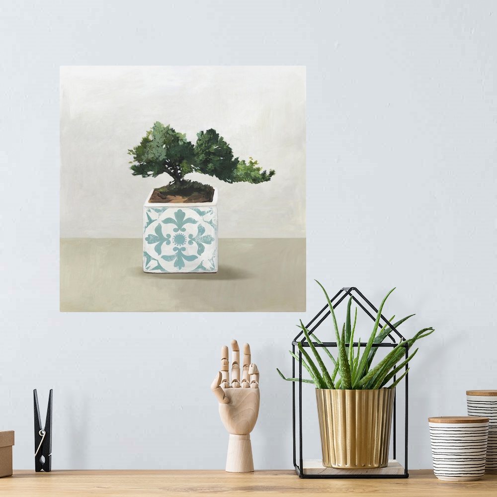 A bohemian room featuring Bonsai Tree II