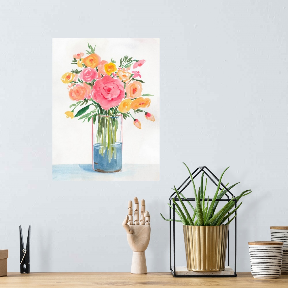 A bohemian room featuring Bright Flowers I