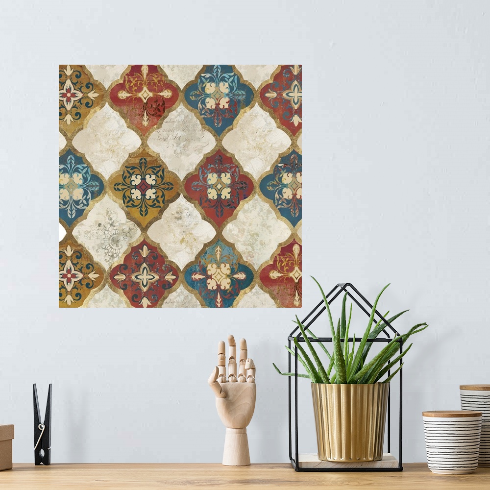 A bohemian room featuring Moroccan Spice Tiles I