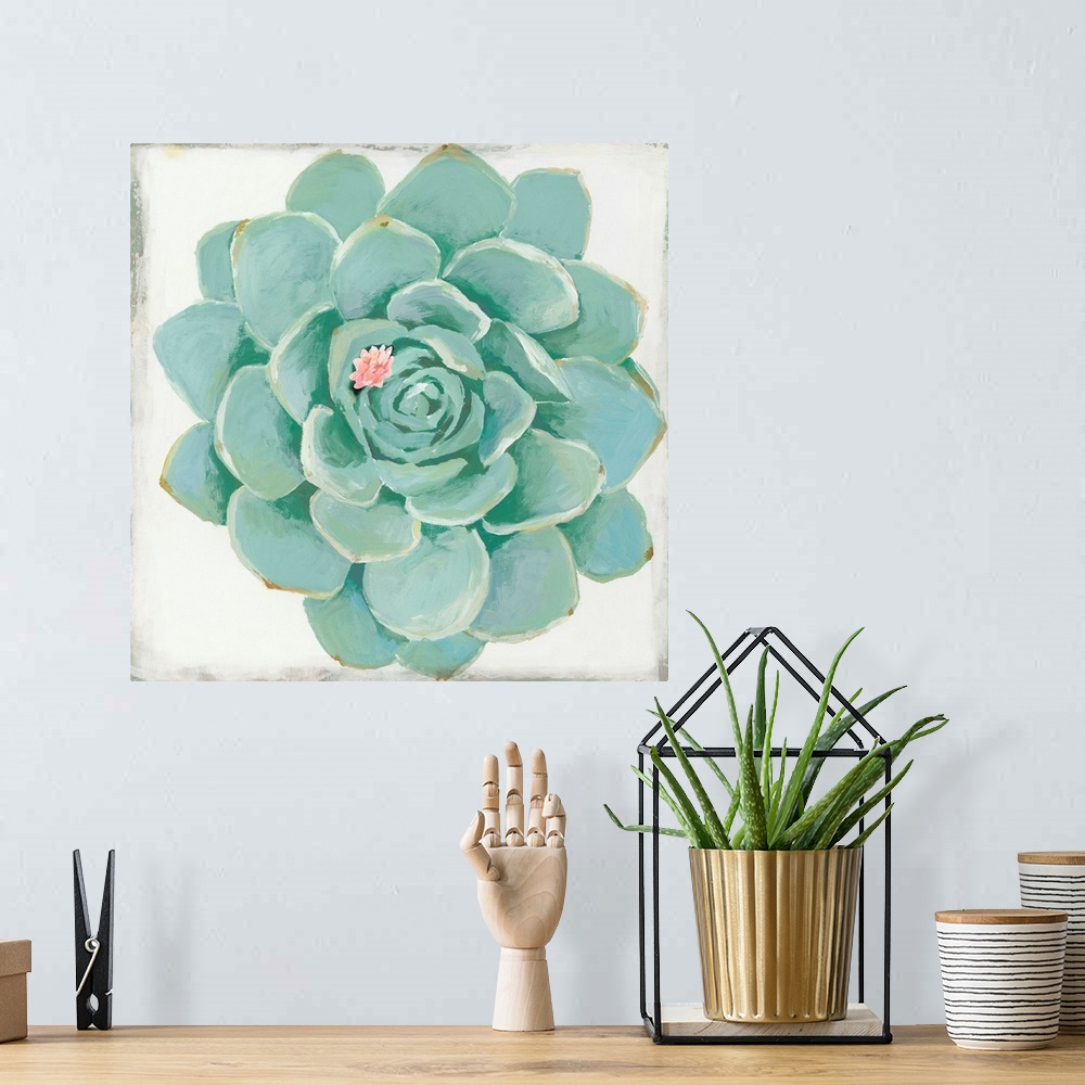 A bohemian room featuring Pastel Succulent I