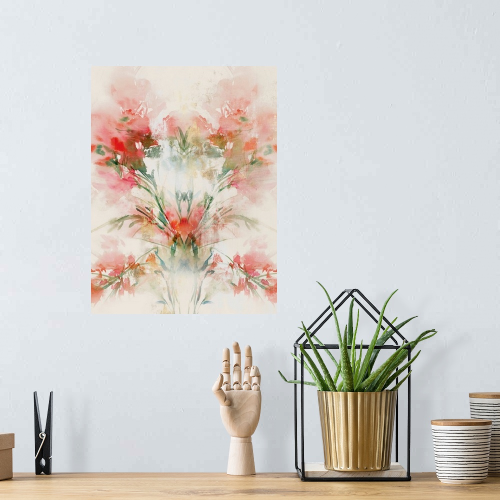A bohemian room featuring Red Flowers I