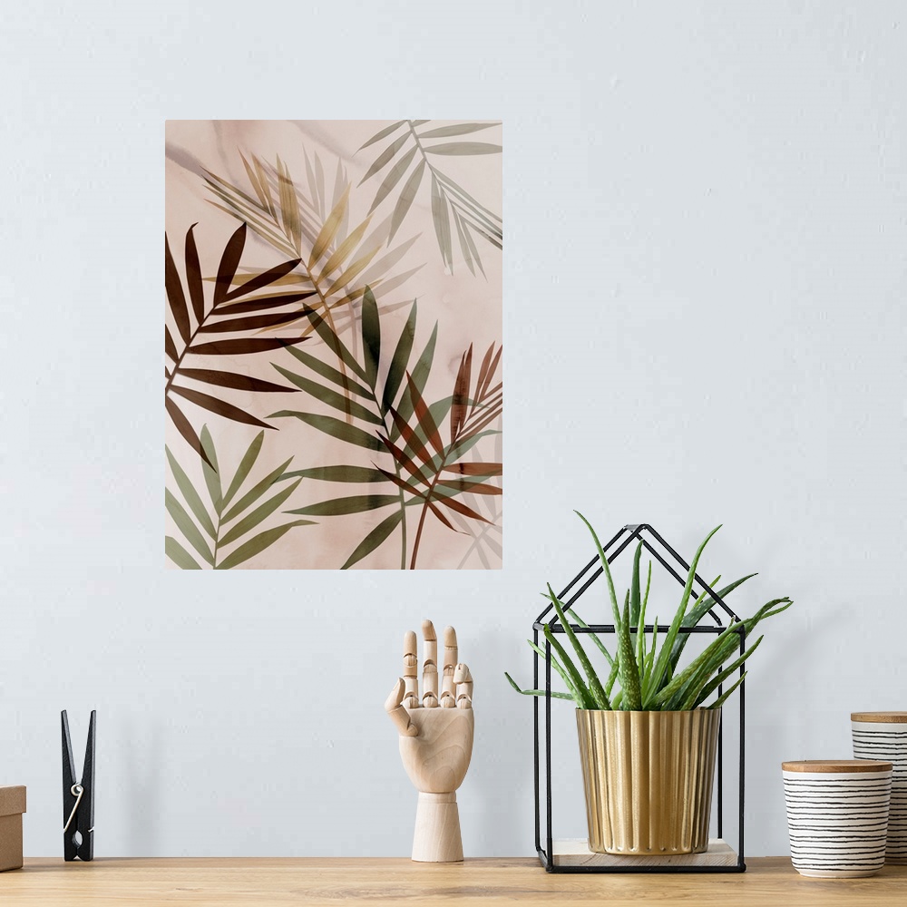 A bohemian room featuring Subdued Leaves I