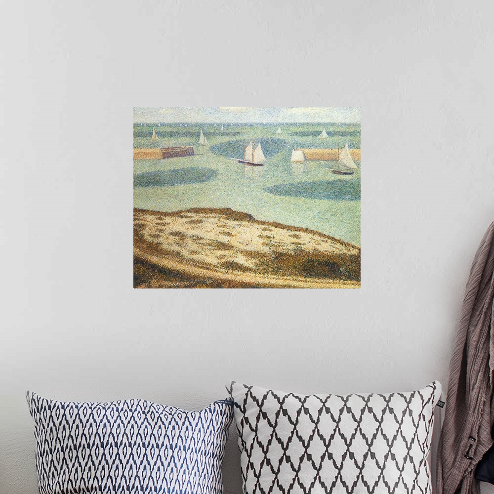 A bohemian room featuring Port-en-Bessin, Entrance to the Harbor