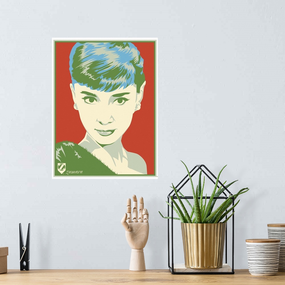 A bohemian room featuring Audrey Hepburn Psychedelic 2