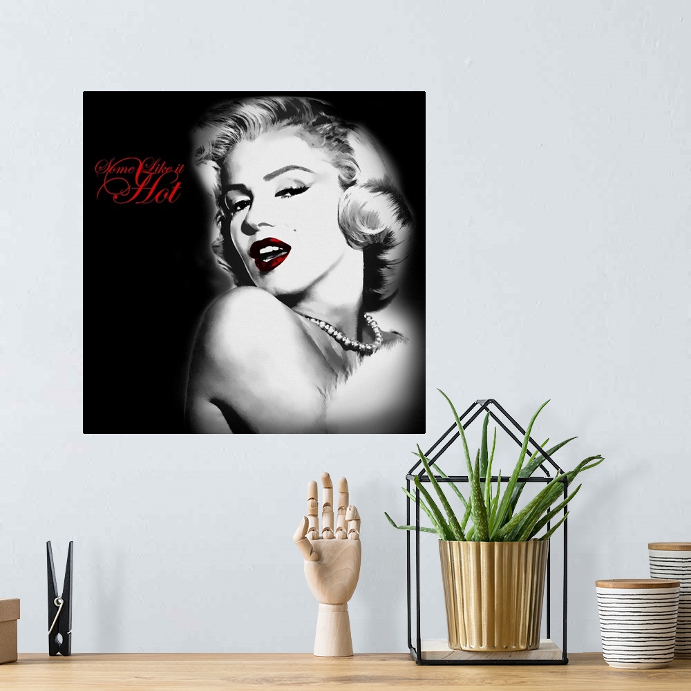 A bohemian room featuring Marilyn Monroe Blackout with Red Text 6