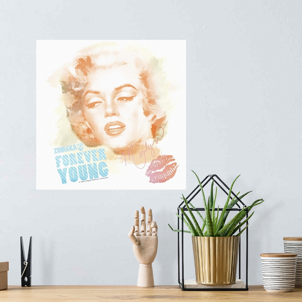 A bohemian room featuring Marilyn Monroe Forever Young