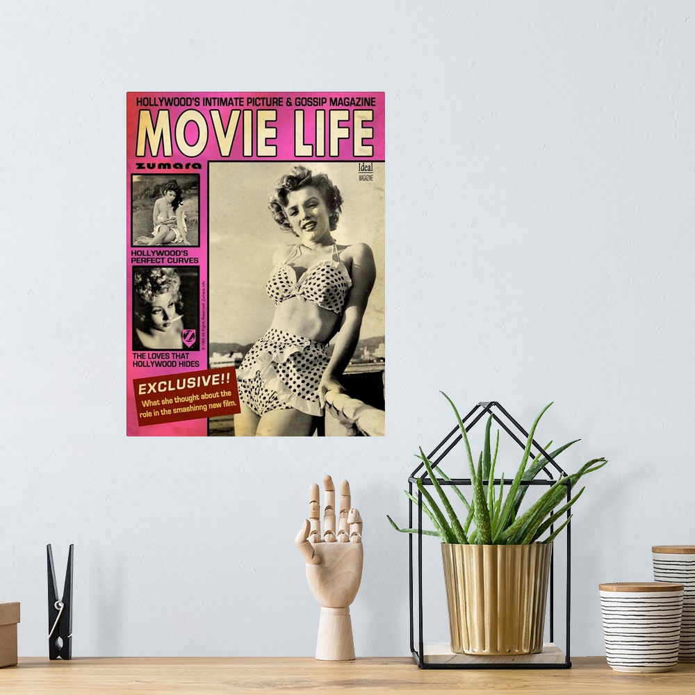 A bohemian room featuring Marilyn Monroe Magazine Movie Life