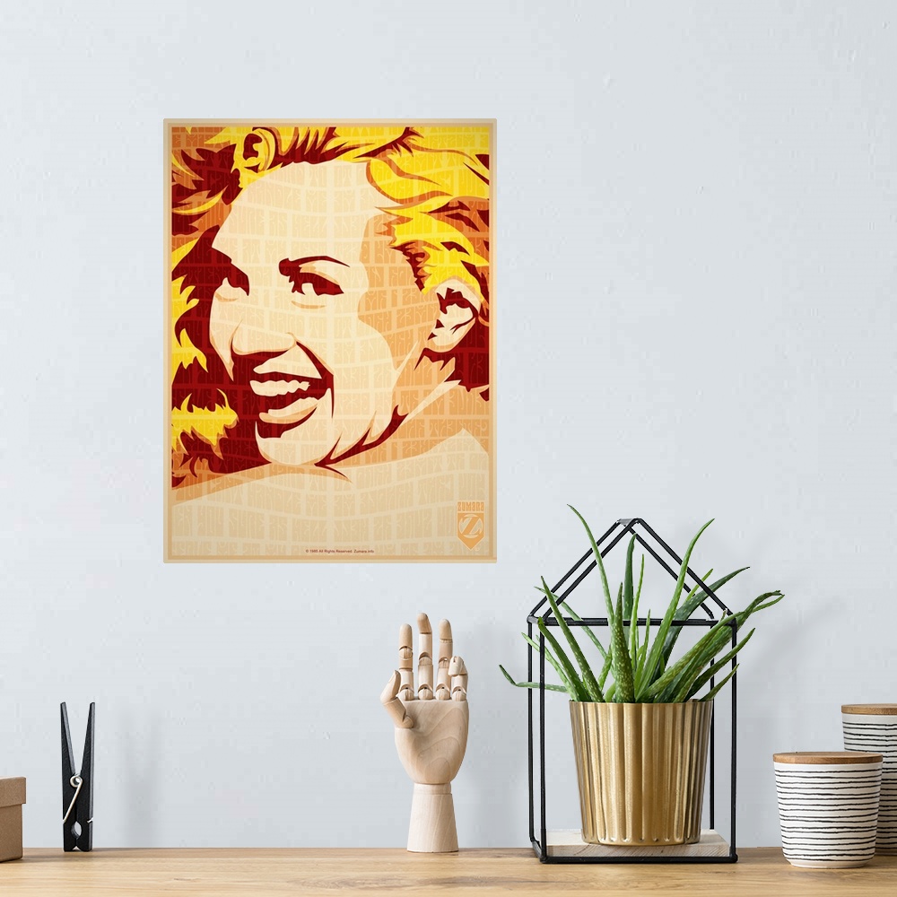 A bohemian room featuring Marilyn Monroe Psychedelic 3 Text