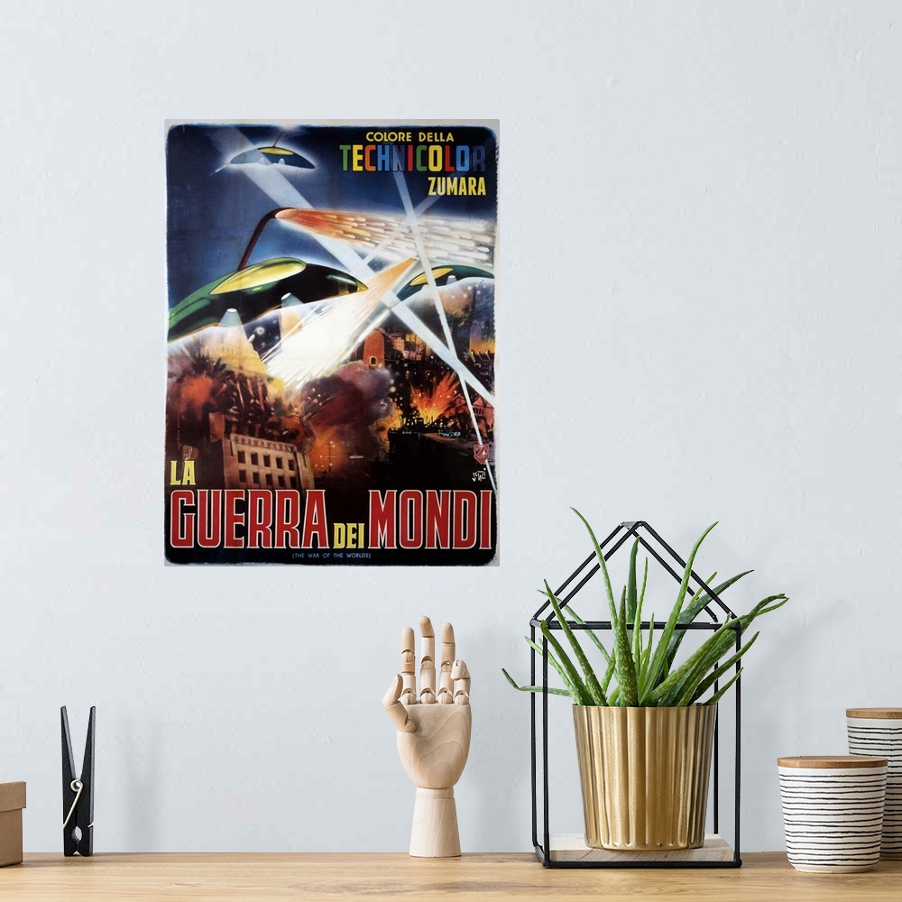 A bohemian room featuring War of The World Foreign Sci Fi Movie Poster