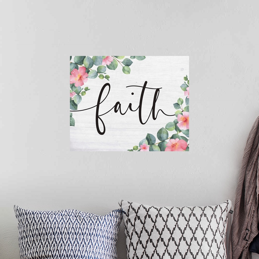 A bohemian room featuring Modern Faith - Faith Floral