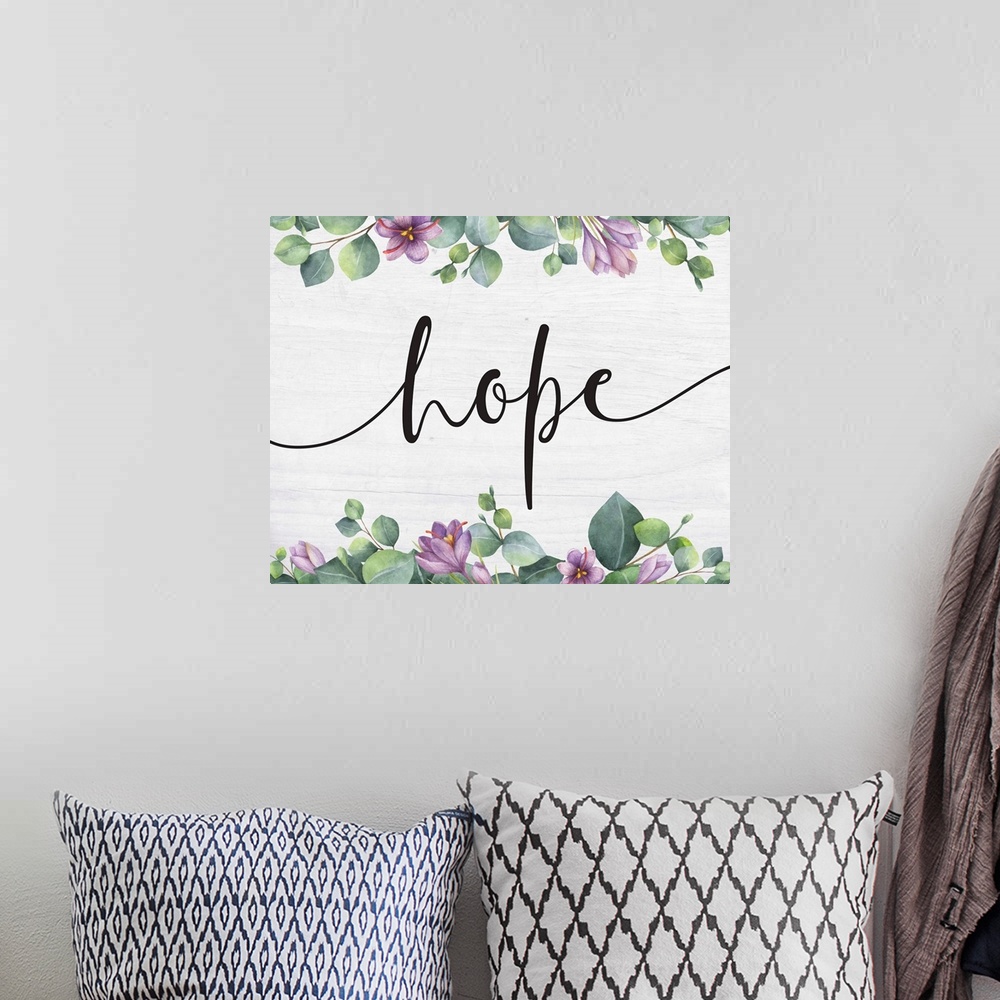 A bohemian room featuring Modern Faith - Hope Floral