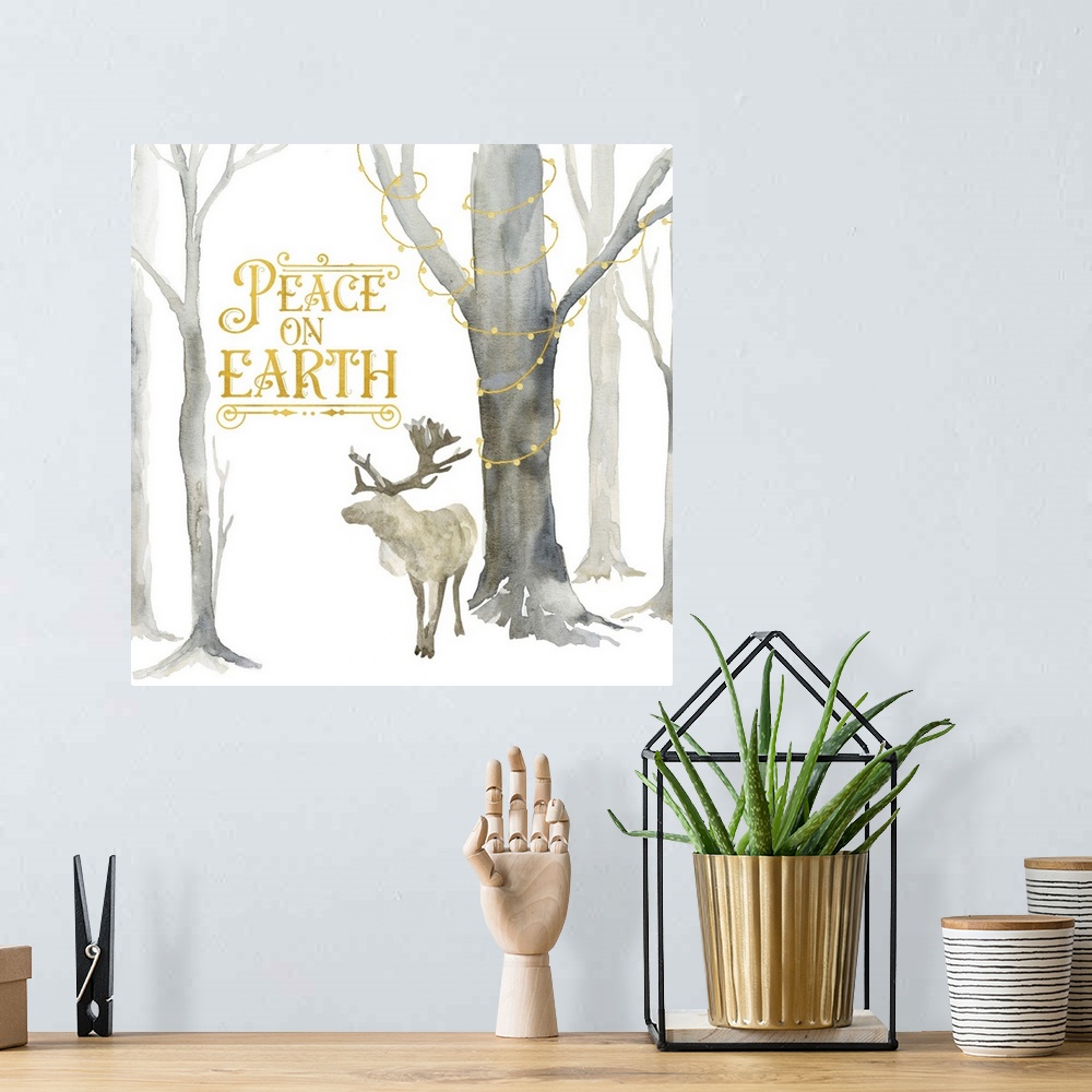 A bohemian room featuring Christmas Forest III - Peace on Earth