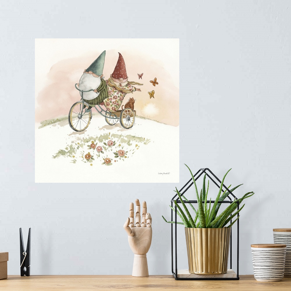A bohemian room featuring Everyday Gnomes VIII - Bicycle