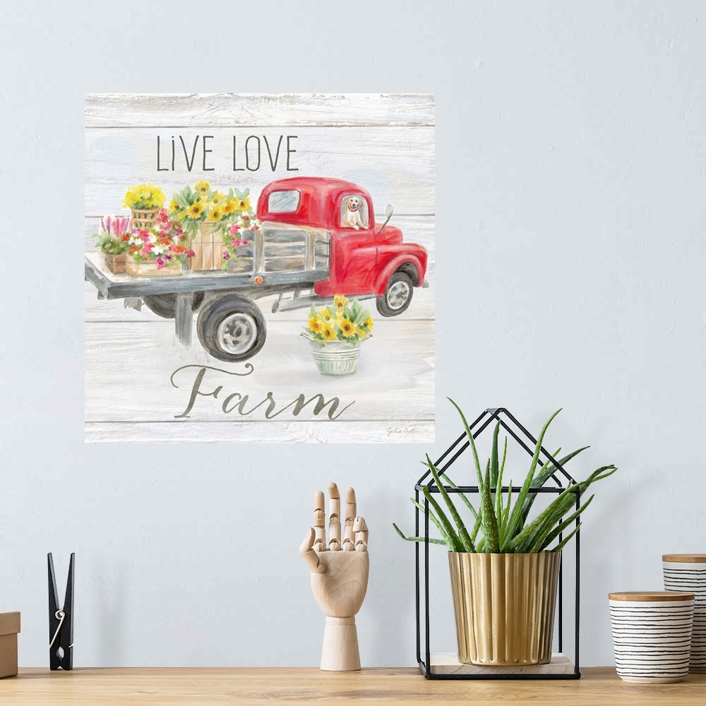 A bohemian room featuring Vintage Truck Sentiment I