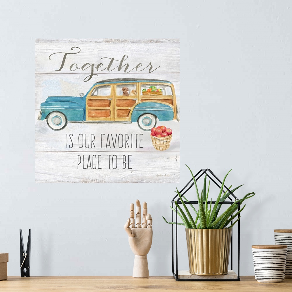 A bohemian room featuring Vintage Truck Sentiment II