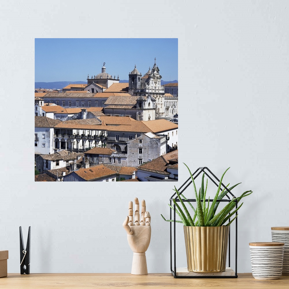 A bohemian room featuring New cathedral from the university catwalk, Coimbra, Beira Litoral, Portugal