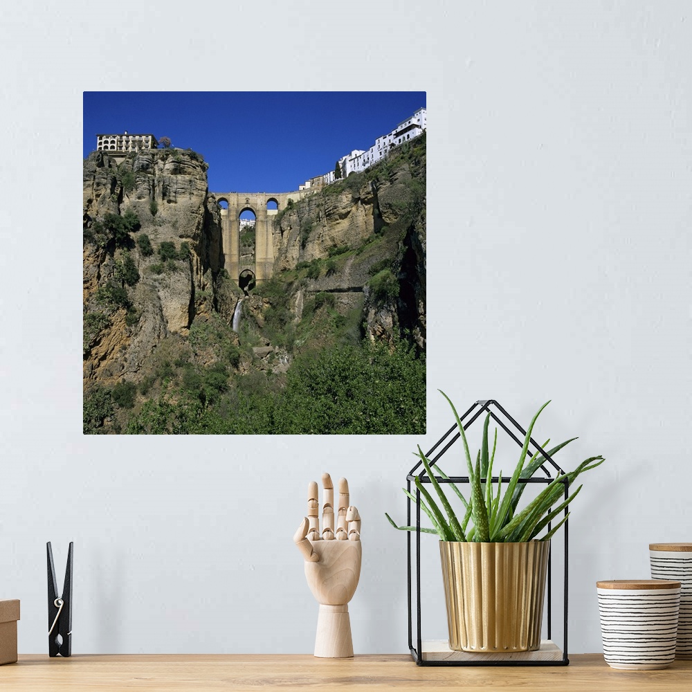 A bohemian room featuring Old town and Puente Nuevo, Ronda, Andalucia, Spain, Europe