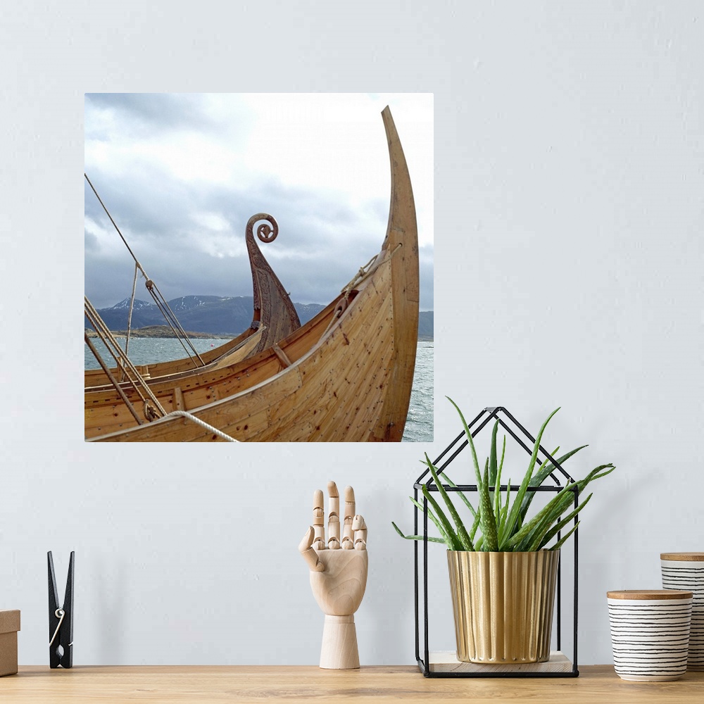 A bohemian room featuring Replica Viking ships, Oseberg and Gaia, Haholmen, Norway, Scandinavia