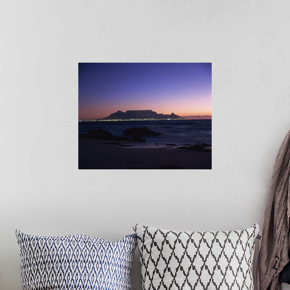 A bohemian room featuring Table Mountain at dusk, Cape Town, South Africa, Africa