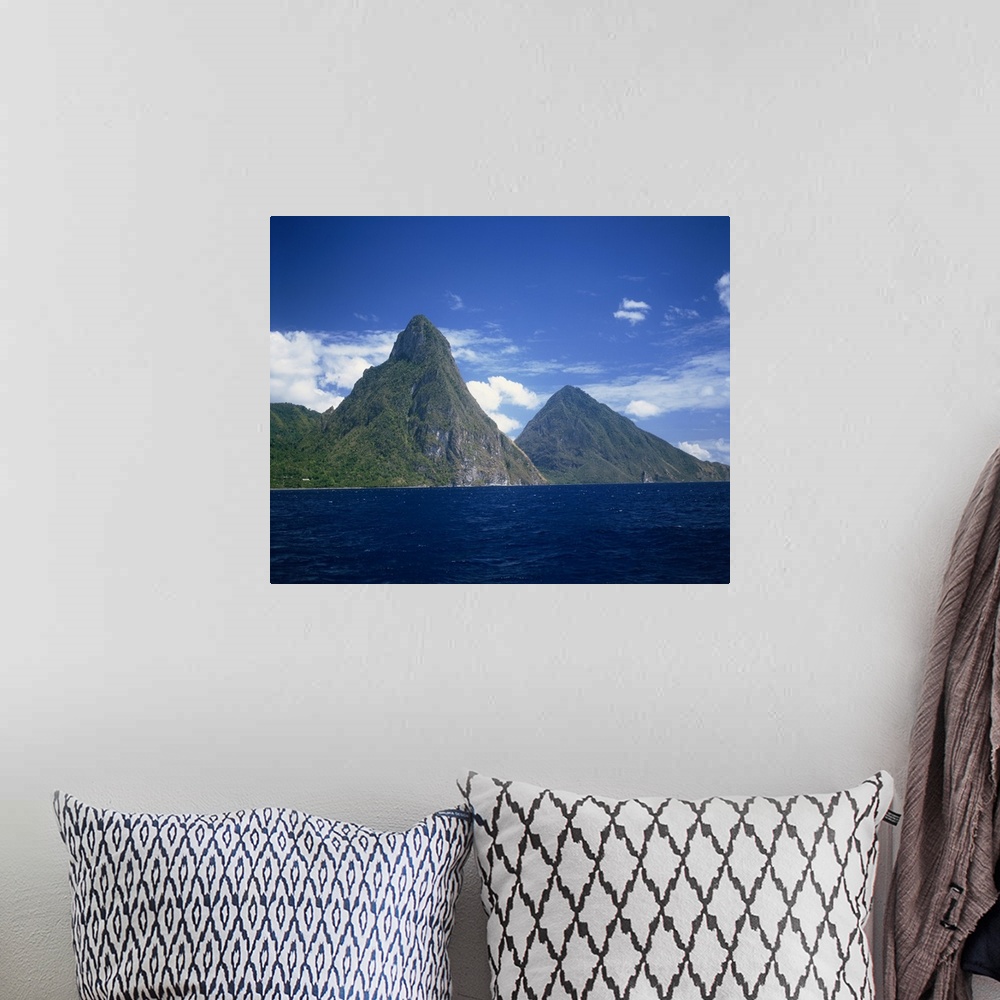 A bohemian room featuring The Pitons, St. Lucia, Windward Islands, West Indies, Caribbean, Central America