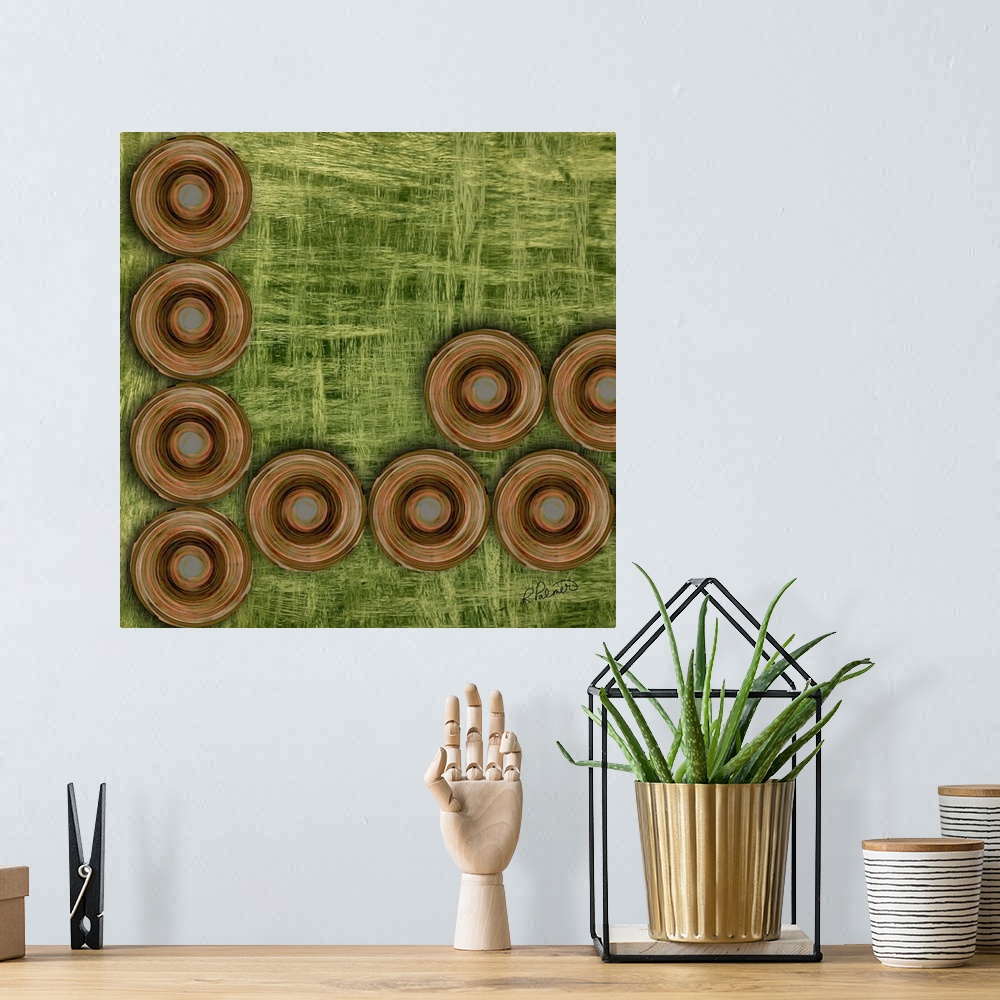 A bohemian room featuring Circles On Green