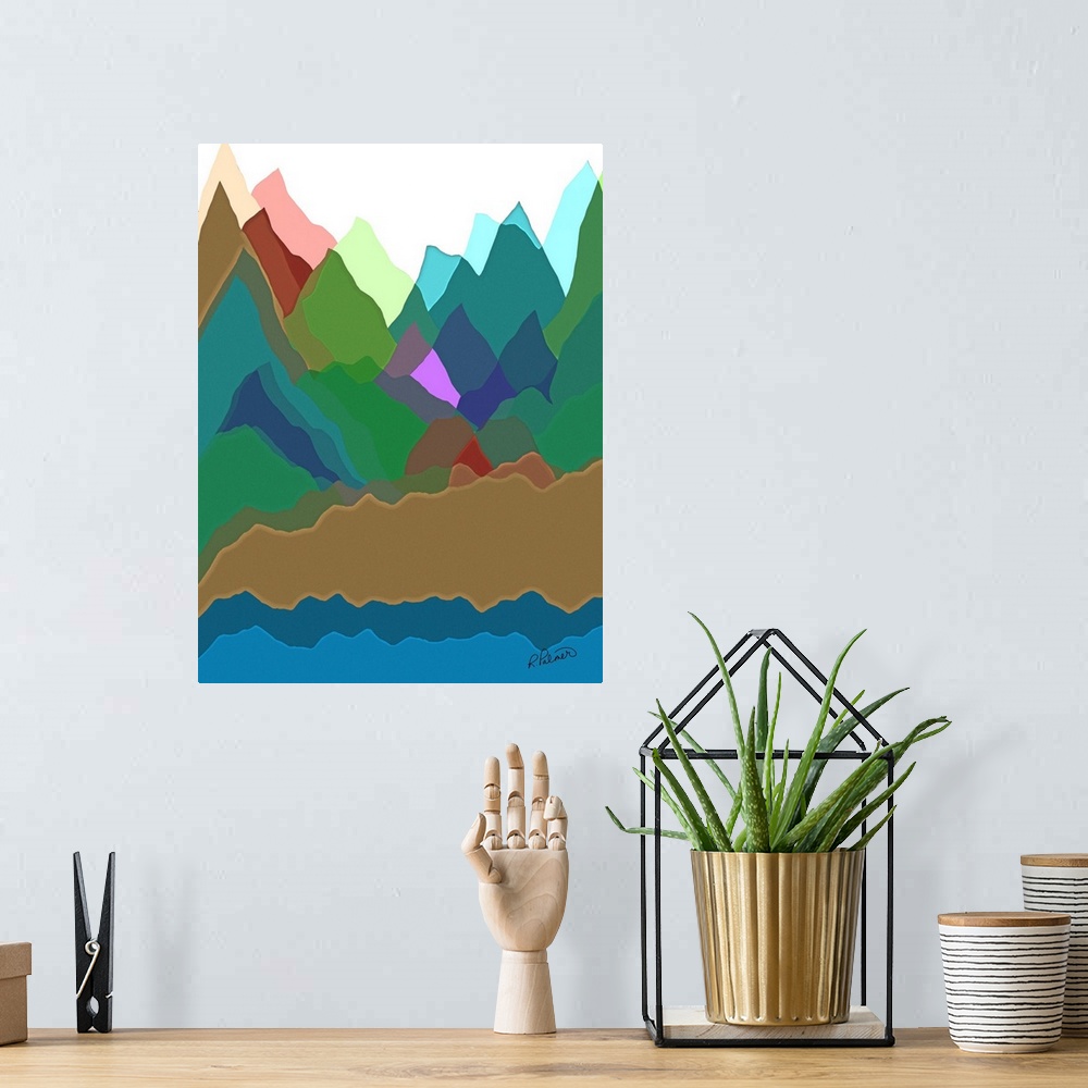 A bohemian room featuring Multicolored Mountain Overlap