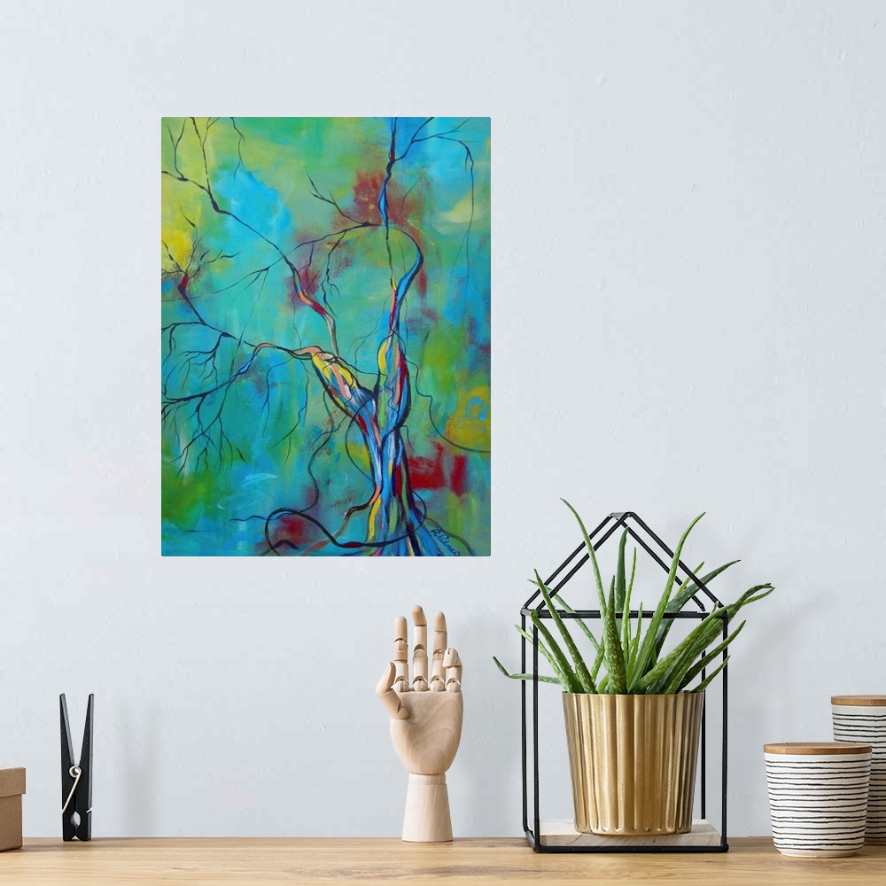 A bohemian room featuring Tree of Winding Color