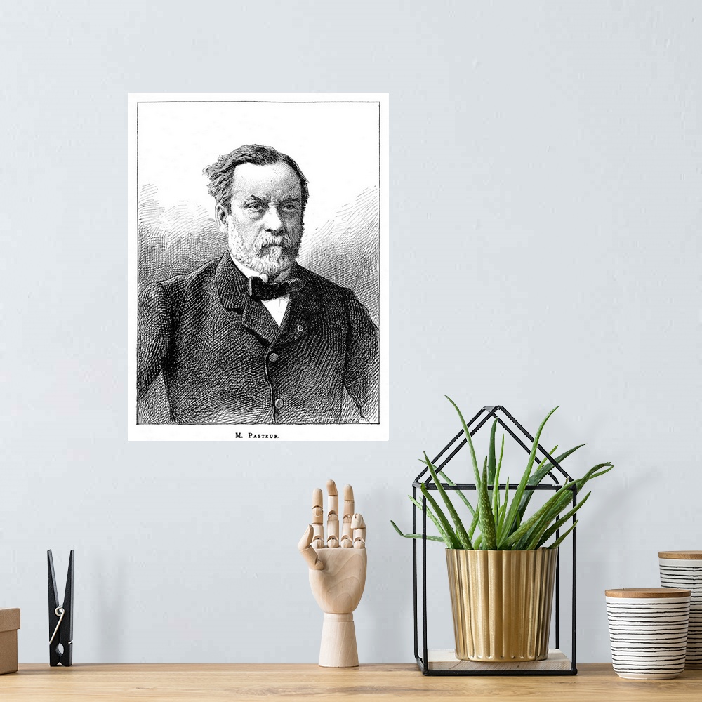 A bohemian room featuring Louis Pasteur (1822-1895), French microbiologist and chemist. Pasteur found that fermentation is ...