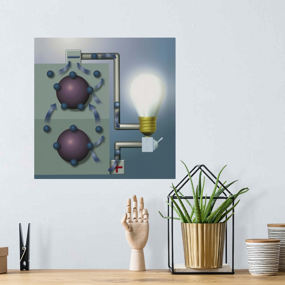 A bohemian room featuring Solar cell (image 3 of 3). Computer illustration of a solar cell discharging. Solar cells convert...