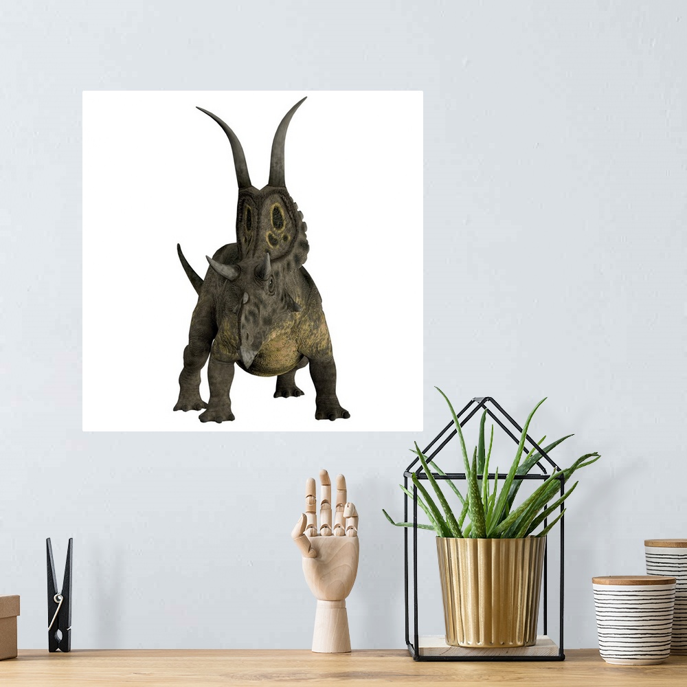 A bohemian room featuring Diabloceratops was a herbivorous dinosaur that lived in the Cretaceous Period of Utah, North Amer...