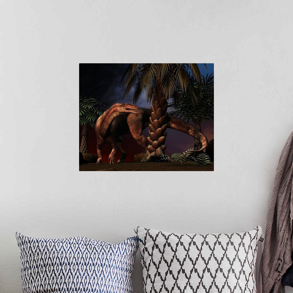 A bohemian room featuring Plateosaurus was a dinosaur that lived during the Late Triassic period.