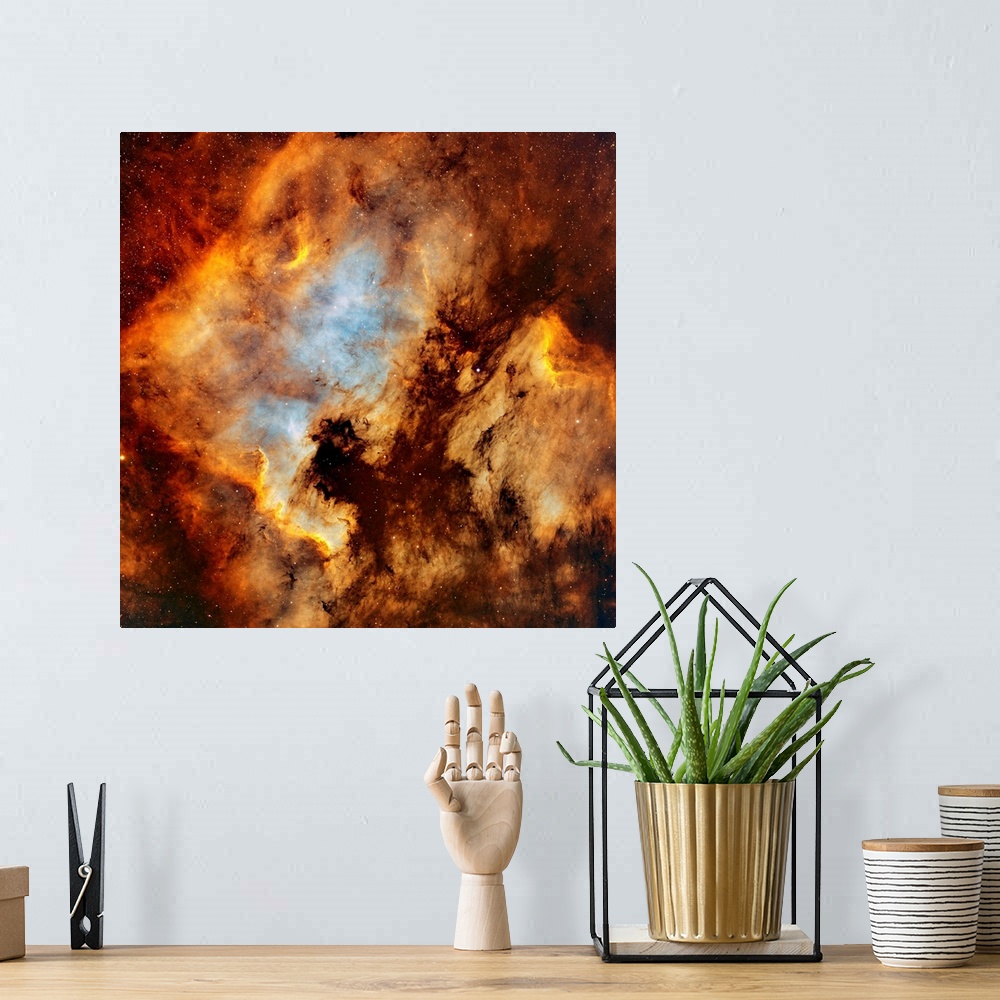 A bohemian room featuring The North America Nebula and Pelican Nebula in Cygnus.