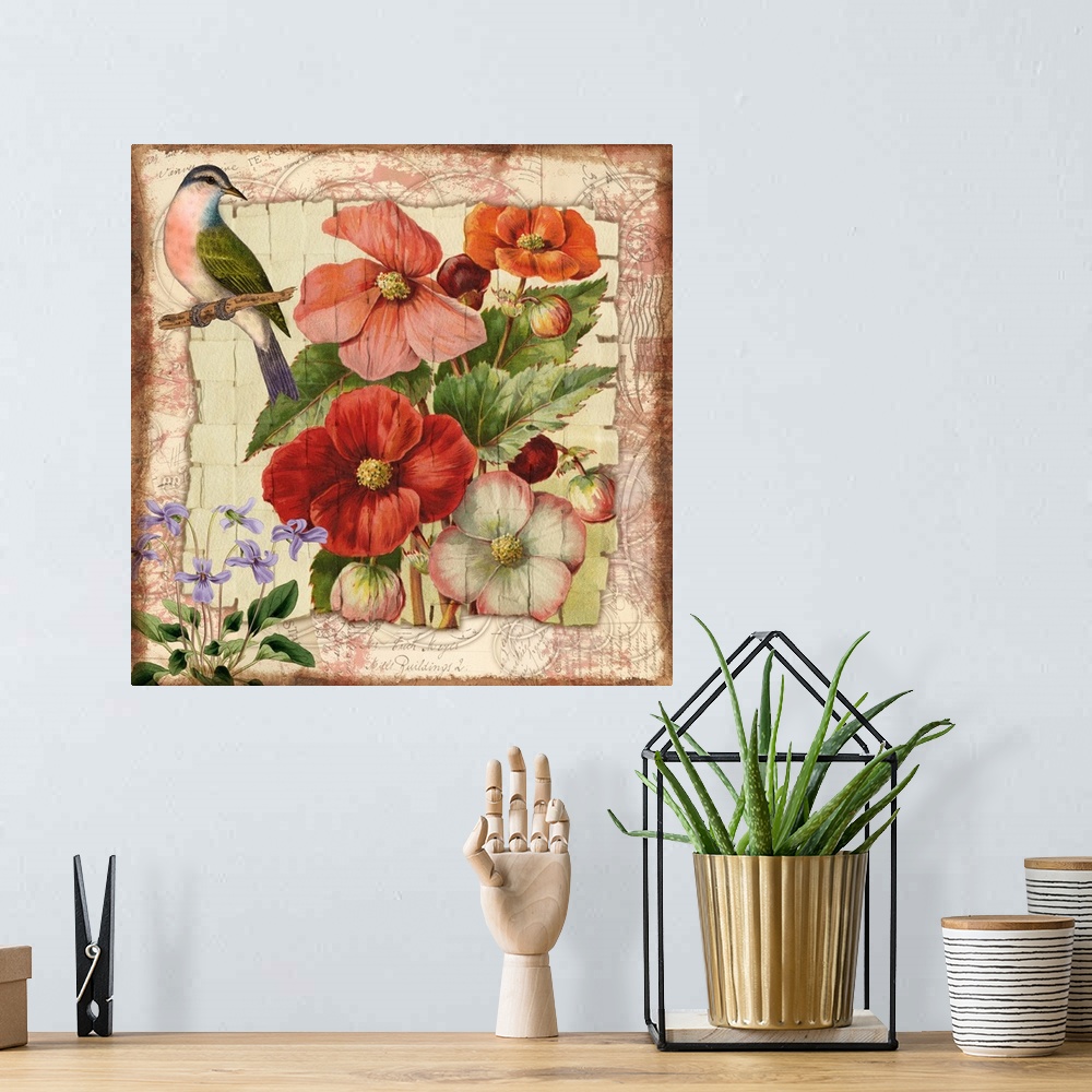 A bohemian room featuring Woven Paper Botanical II