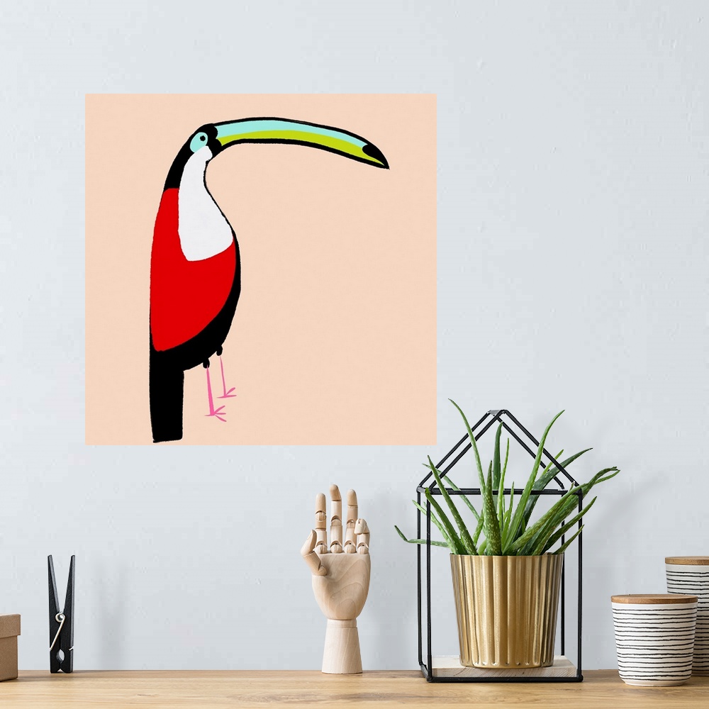 A bohemian room featuring Abstract Toucan