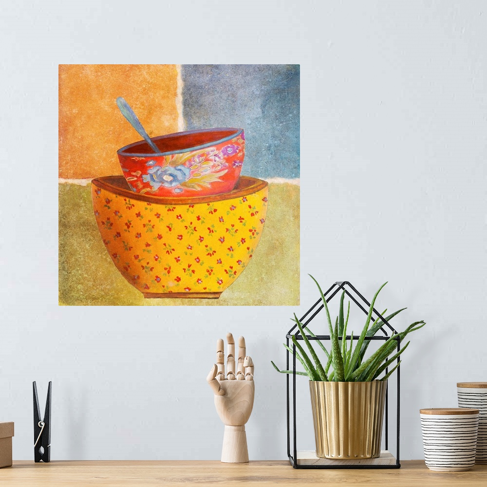 A bohemian room featuring Collage Bowls II