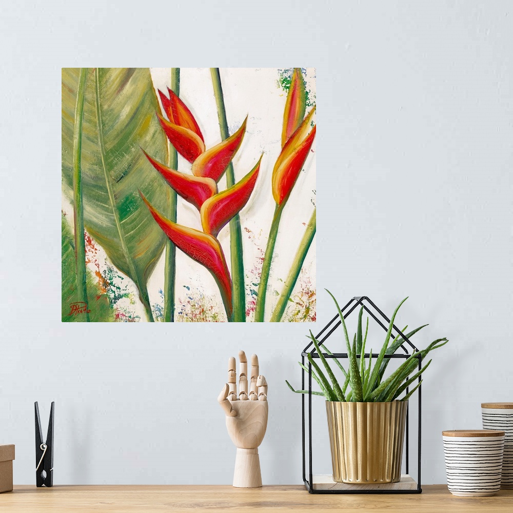 A bohemian room featuring Heliconias With Leaves II