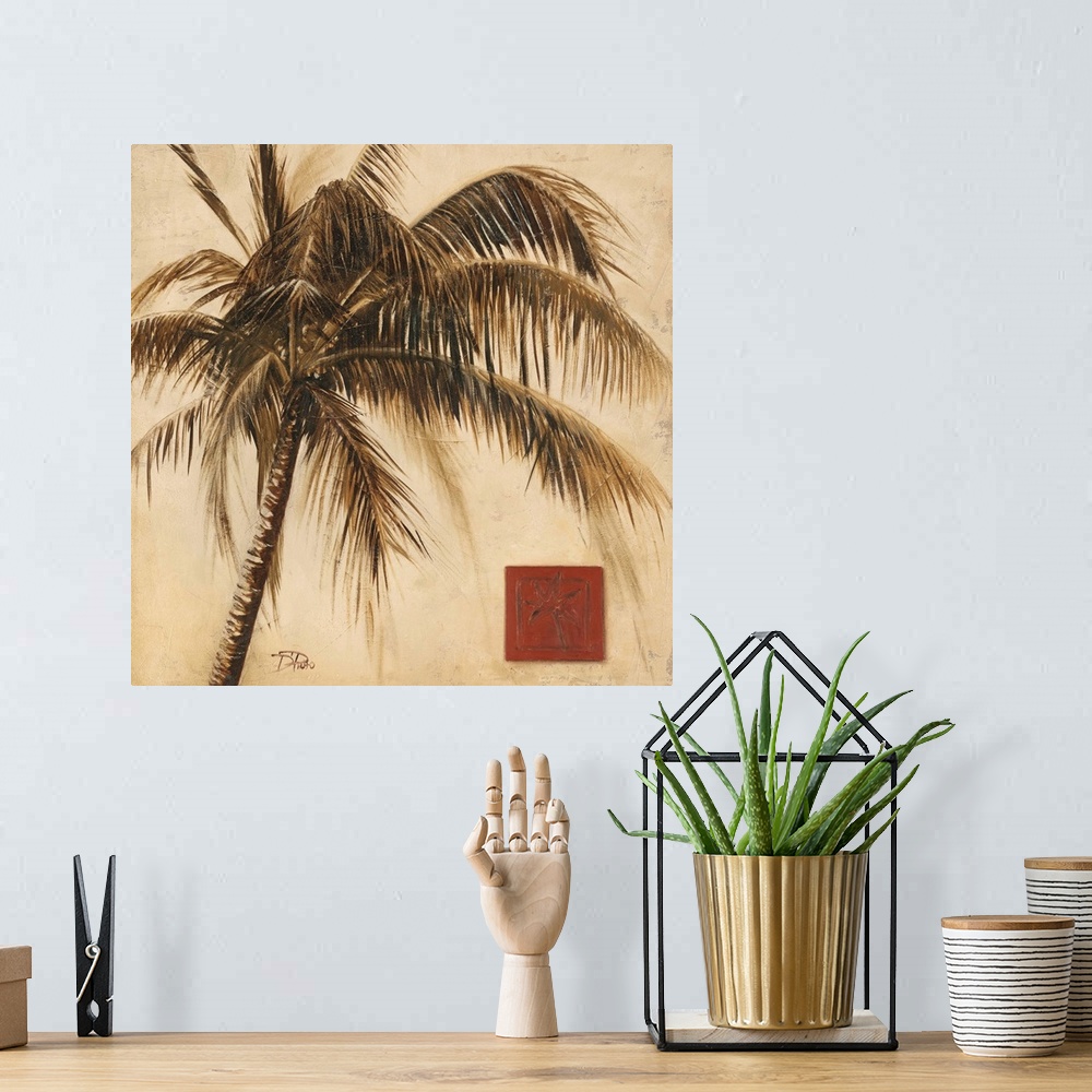 A bohemian room featuring Sepia Palm I