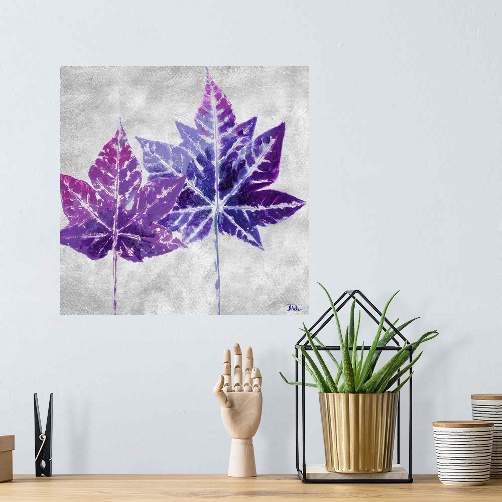 A bohemian room featuring The Purple Leaves on Silver II