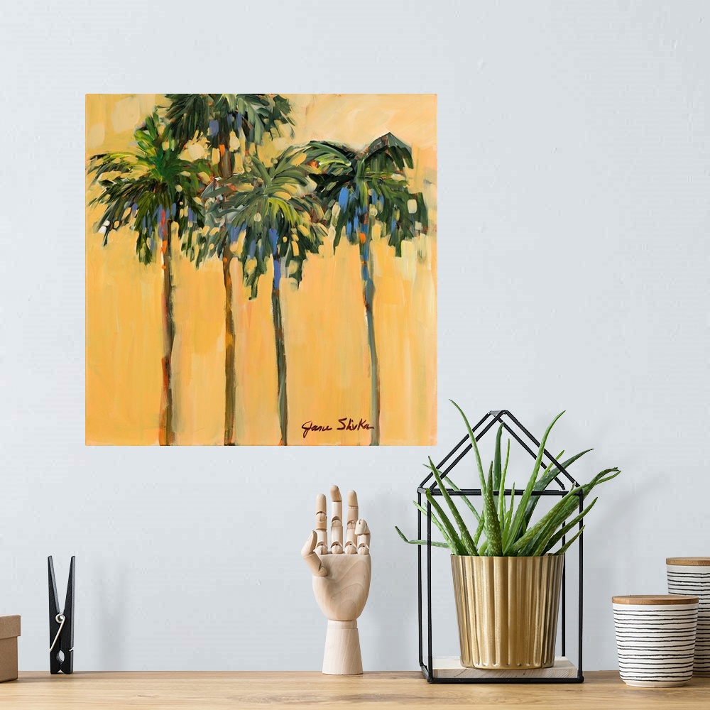 A bohemian room featuring Tropical Palms On Yellow