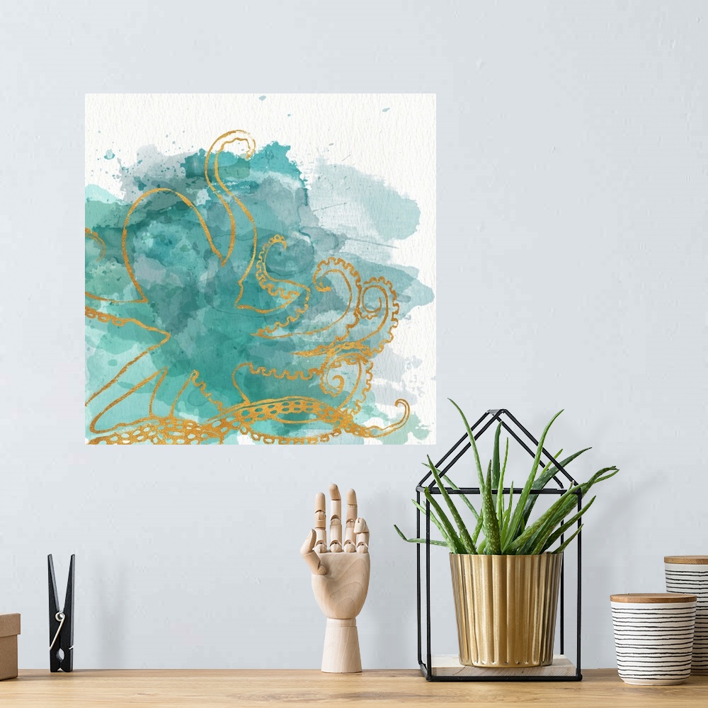 A bohemian room featuring Watercolor Sealife I