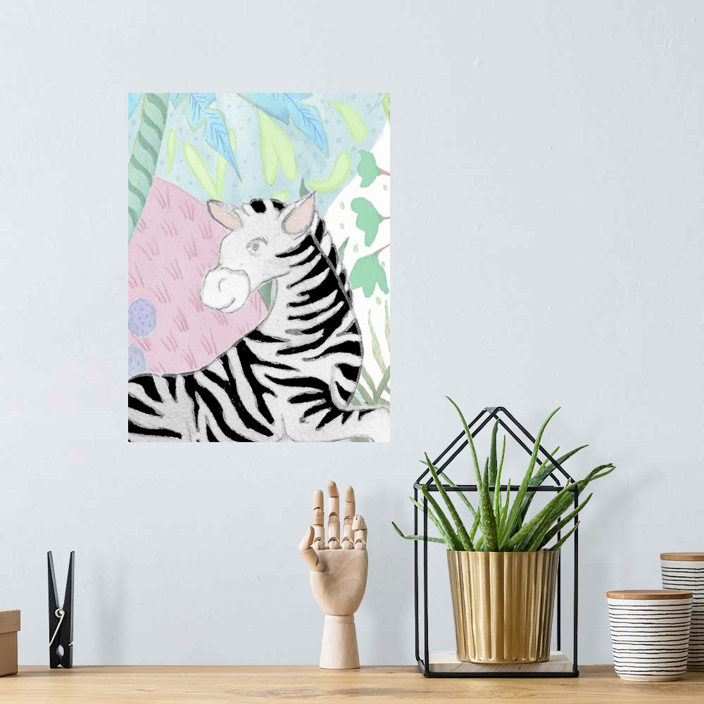 A bohemian room featuring Zebra In The Tropics