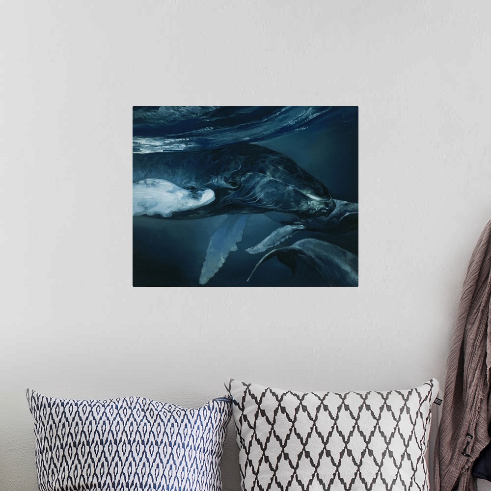 A bohemian room featuring Humpback Whale V
