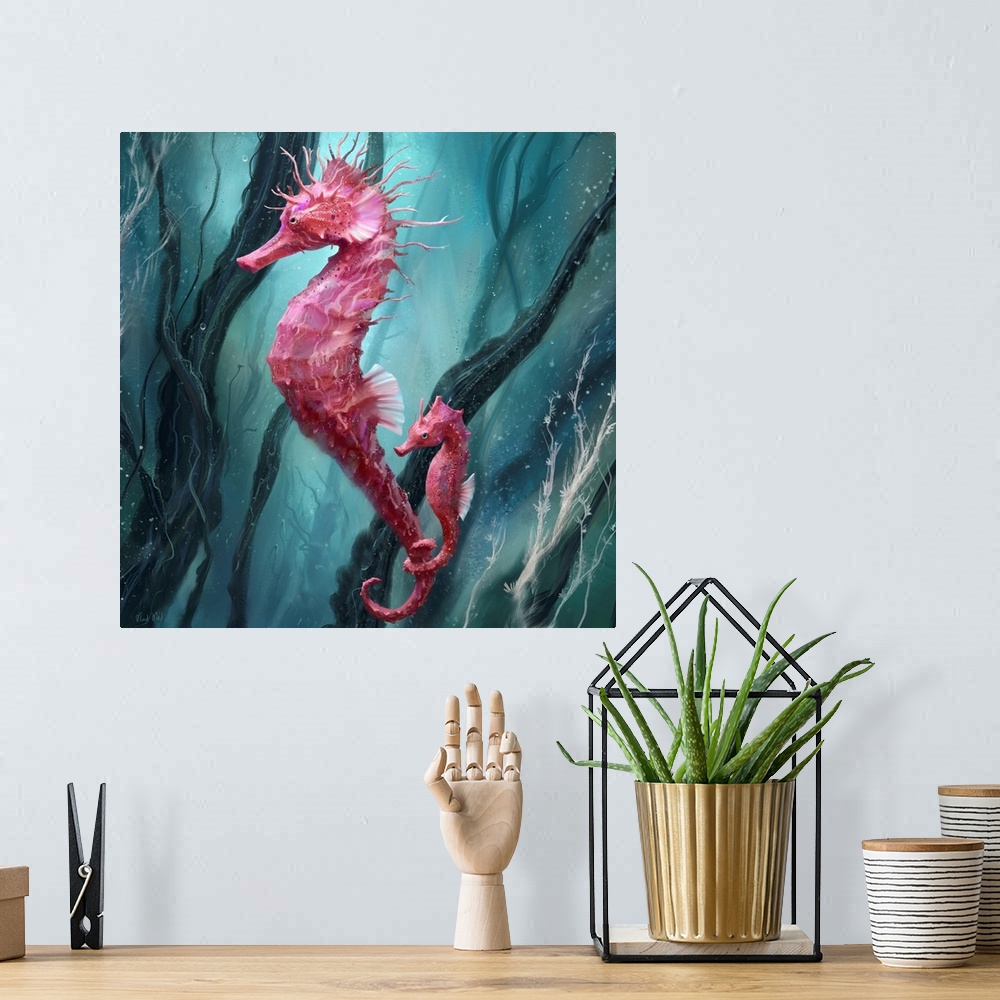A bohemian room featuring Seahorse Thorny Red