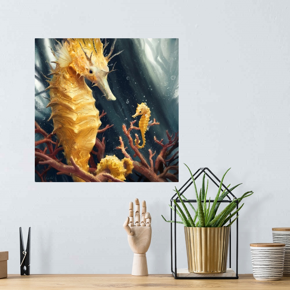 A bohemian room featuring Seahorse Thorny Yellow